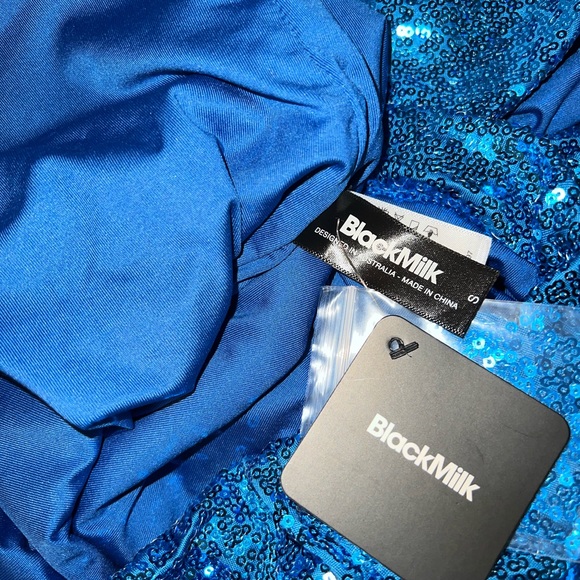 SPARKLE SPARKLE BLUE 💙 SEQUIN LONG SLEEVE DRESS NWT S BM BLACKMILK - Picture 5 of 12